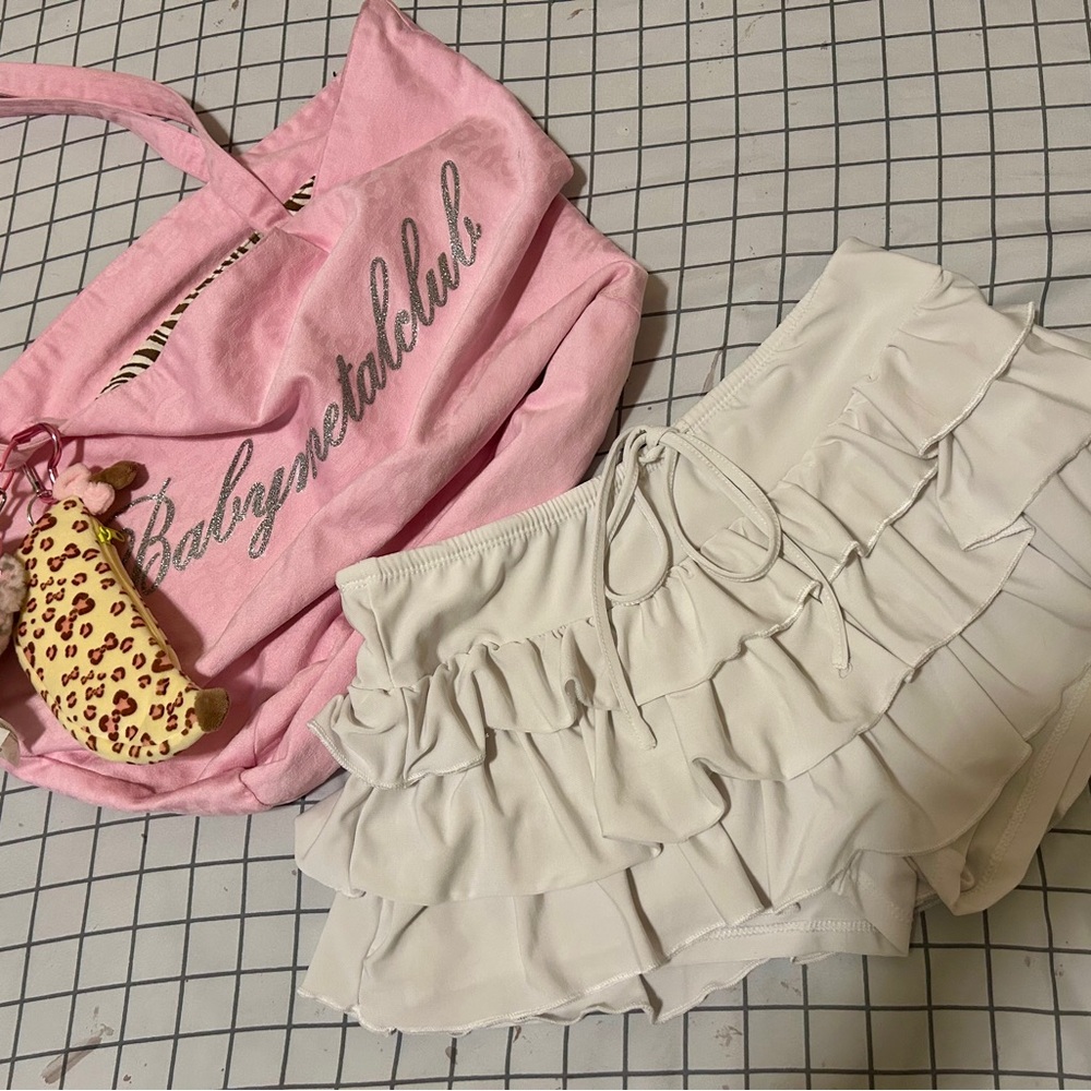 White Tier Layered Ruffle Skort